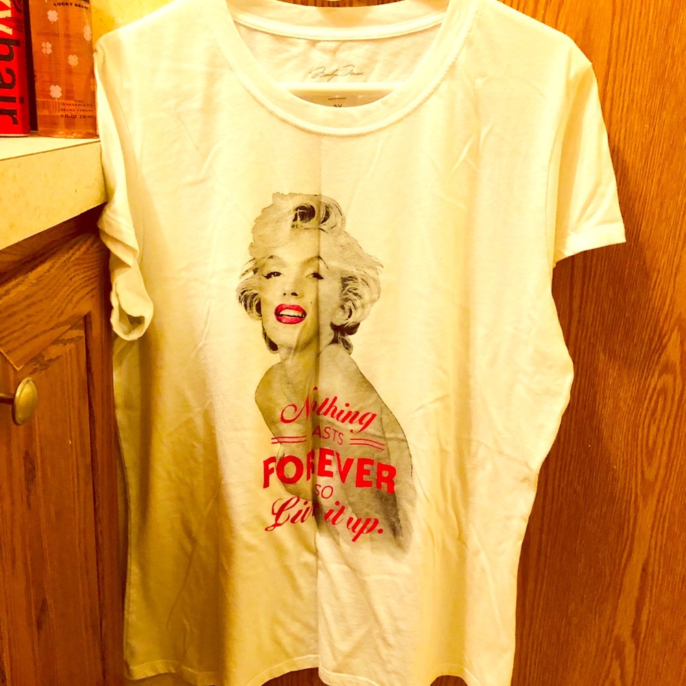 Marilyn Monroe Pink and White Tee